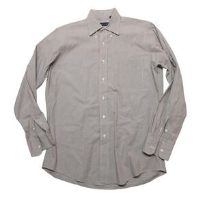 Kenneth Gordon Shirt Mens 15-34 Brown Check 100%‎ Cotton Dress Long Sleeve